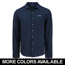 Cutter & Buck Mens Eco Tri-Blend Knitted Button Up